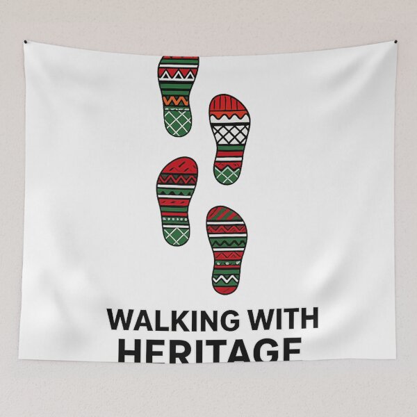 Item preview, Walking With Heritage – Maasai colours pattern footprints designed and sold by unscriptedPixel.
