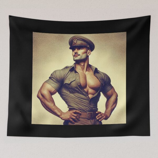 Item preview, Gay Pride 1940's Leather Military "Captain Tom" Berlin Leder Pride Graphic Design designed and sold by ItsAKinkThing.