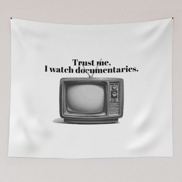 Item preview, Trust Me, I Watch Documentaries | Funny True Crime Retro TV Design designed and sold by idgafstudio.ch.