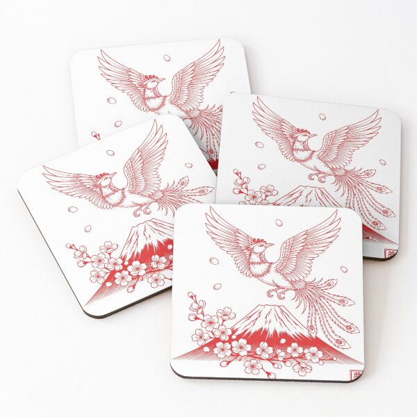 Item preview, Auspicious Collaboration: Phoenix, Sakura, and Sacred Fuji designed and sold by schwa24jpn.
