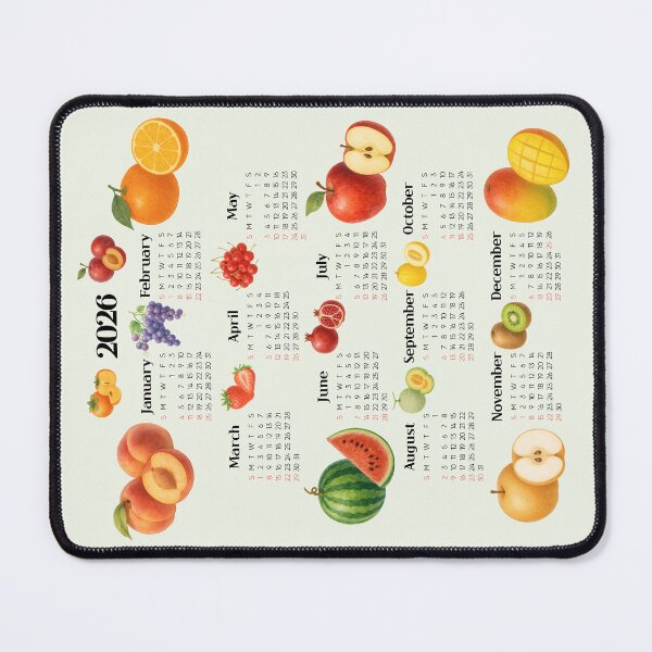 Item preview, 2026 Watercolor Fruit Calendar | Monthly Seasonal Fruit Art Wall Calendar designed and sold by JOOKDesign.