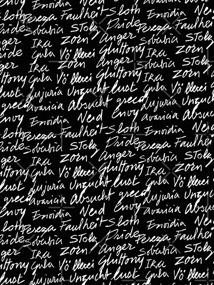 Imagen 4 de 4, Funda de iPhone con la obra Los siete pecados capitales (color texto blanco), diseñada y vendida por VictoriaCF.