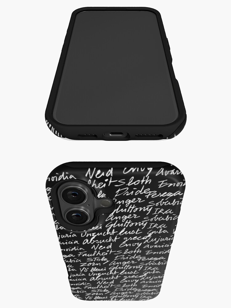 Imagen 3 de 4, Funda de iPhone con la obra Los siete pecados capitales (color texto blanco), diseñada y vendida por VictoriaCF.