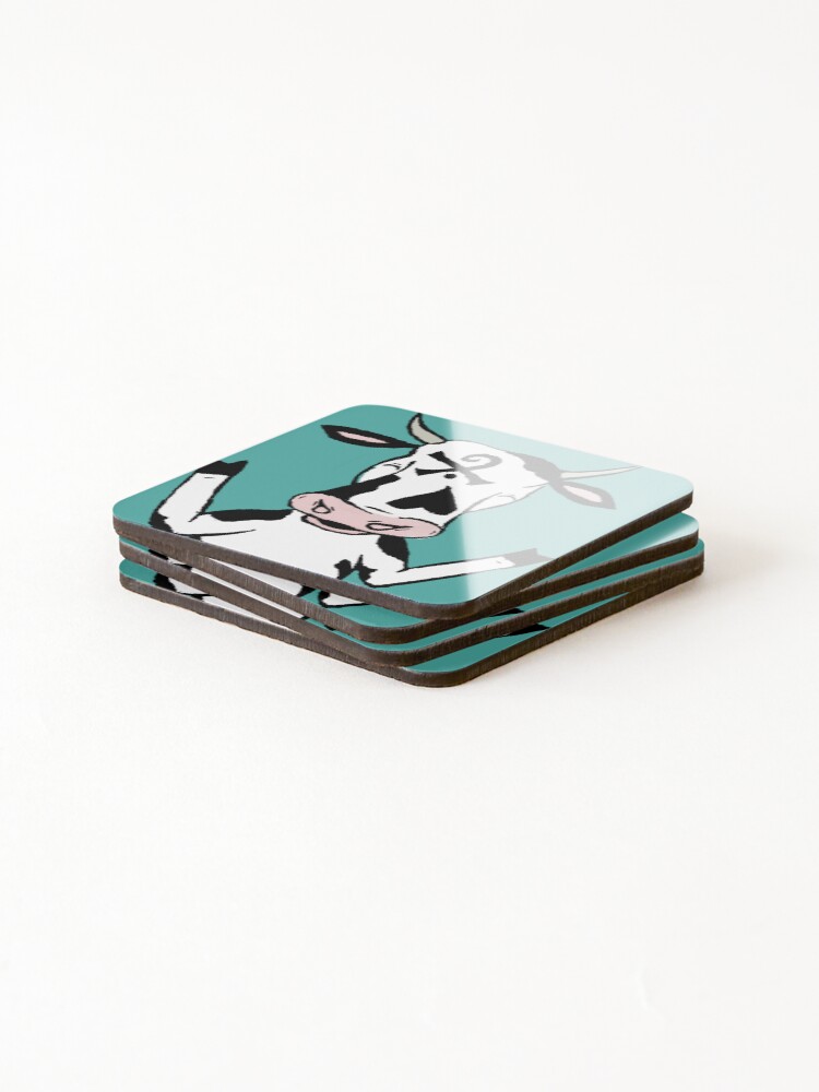 Thumbnail 4 of 5, Coasters (Set of 4), Cow designed and sold by ConfuzRandomly.