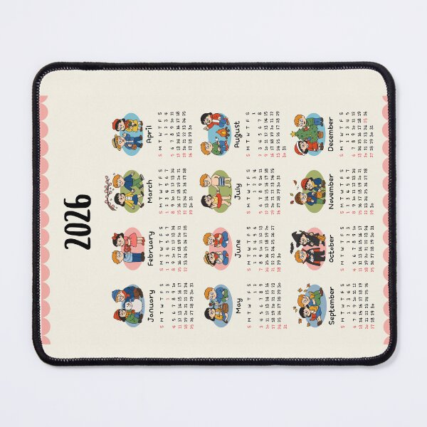 Item preview, 2026 Cute Couple Character Calendar | Monthly Love-Themed Illustration Art designed and sold by JOOKDesign.