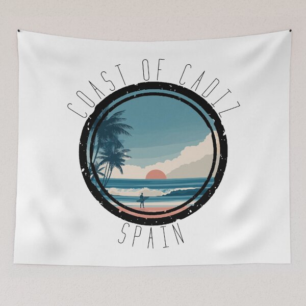 Item preview, Coast of Cadiz  – Spain (with Black Lettering) designed and sold by VelvetRoom.