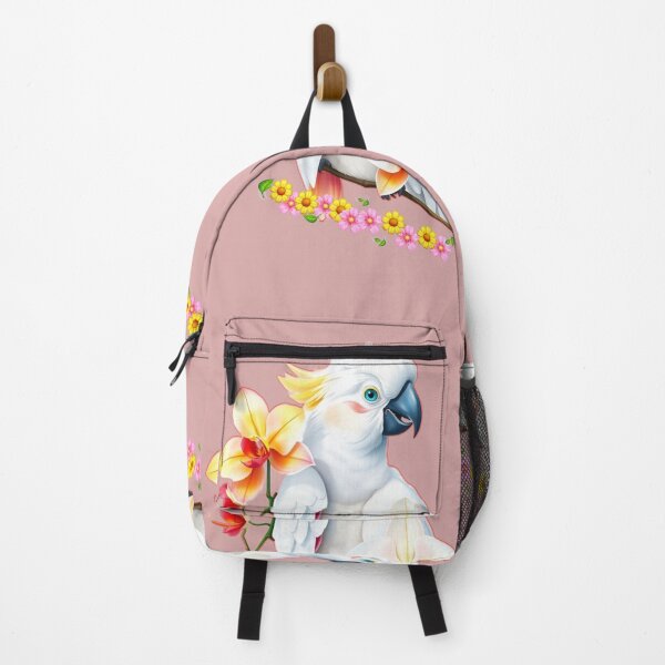 Item preview, Vibrant Cockatoo Parrot with Tropical Flowers – Exotic Jungle Art designed and sold by Naturalite19.