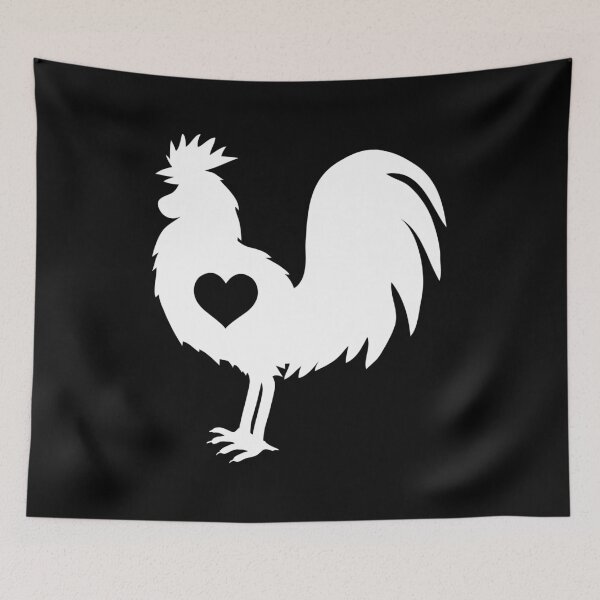 Item preview, Rooster Silhouette with Heart | Bold Farm Animal Graphic Design designed and sold by Dragonfly-10.