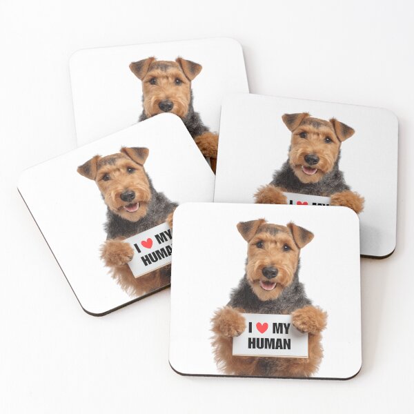 Item preview, Cute Welsh Terrier dog with Signboard I love my Human  designed and sold by LazyOwlStore.