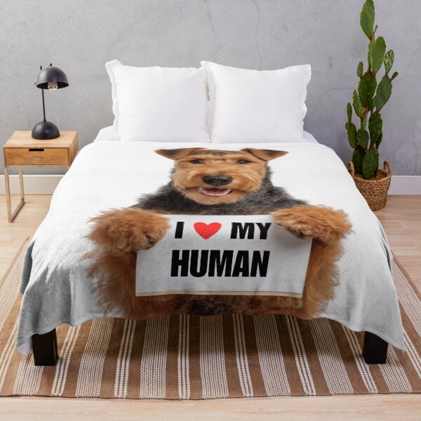 Item preview, Cute Welsh Terrier dog with Signboard I love my Human designed and sold by LazyOwlStore.