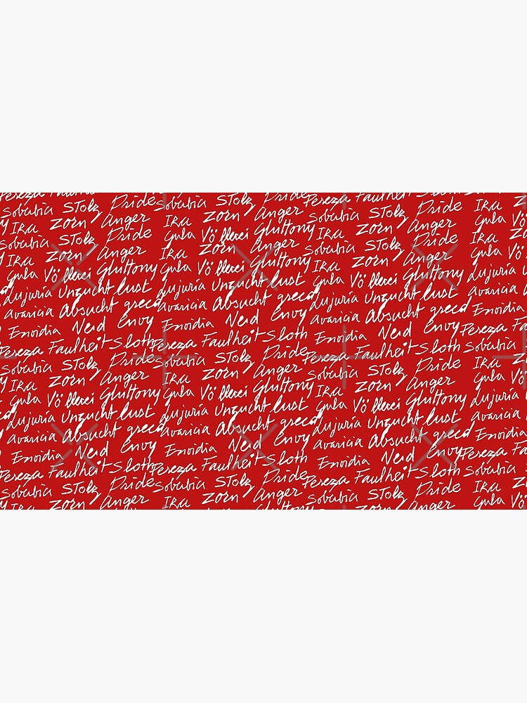 Imagen 4 de 4, Taza de café con la obra Los siete pecados capitales (color texto blanco), diseñada y vendida por VictoriaCF.