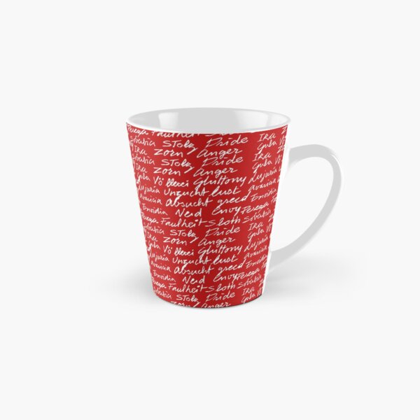 Los siete pecados capitales (color texto blanco) Taza cónica