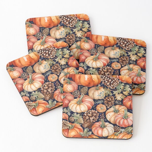 Item preview, Pumpkins,pinecones and autumn leaves  designed and sold by BunnyandBloom.