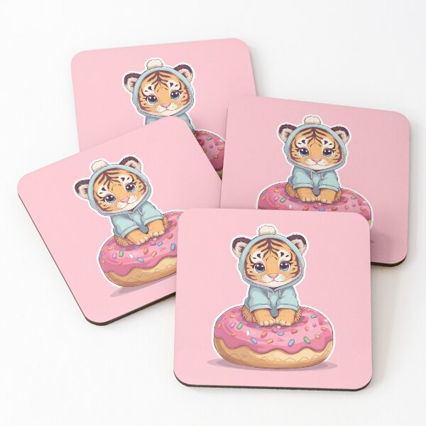 Item preview, Adorable Baby Tiger in Donut | Cute Pastel Hoodie Art designed and sold by PawxelArt.