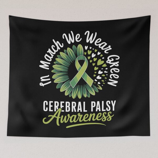 Item preview, In March We Wear Green Cerebral Palsy CP Awareness Sunflower designed and sold by CookWorldLaughs.