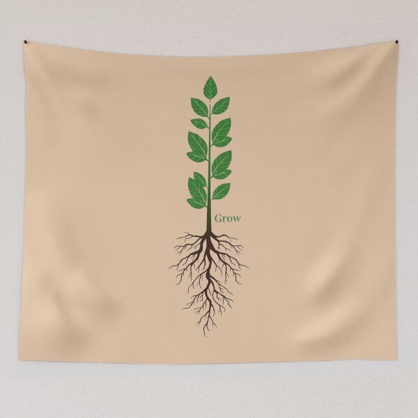 Item preview, Grow Plant Roots Minimalist Design – Inspirational Nature Artwork designed and sold by WovennDesigns.
