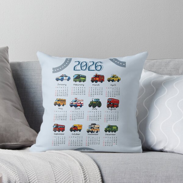 Item preview, 2026 Kids Car Calendar | Cute Vehicle Illustration Monthly Wall Art designed and sold by JOOKDesign.