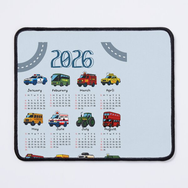 Item preview, 2026 Kids Car Calendar | Cute Vehicle Illustration Monthly Wall Art designed and sold by JOOKDesign.