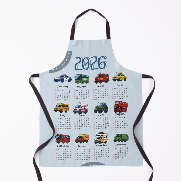 Item preview, 2026 Kids Car Calendar | Cute Vehicle Illustration Monthly Wall Art designed and sold by JOOKDesign.