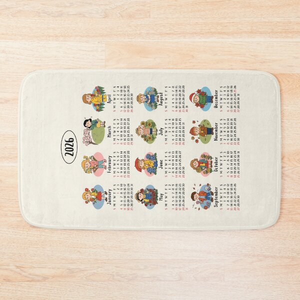 Item preview, 2026 Cute Character & Floral Calendar | Kawaii Art Monthly Wall Decor designed and sold by JOOKDesign.