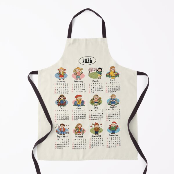 Item preview, 2026 Cute Character & Floral Calendar | Kawaii Art Monthly Wall Decor designed and sold by JOOKDesign.