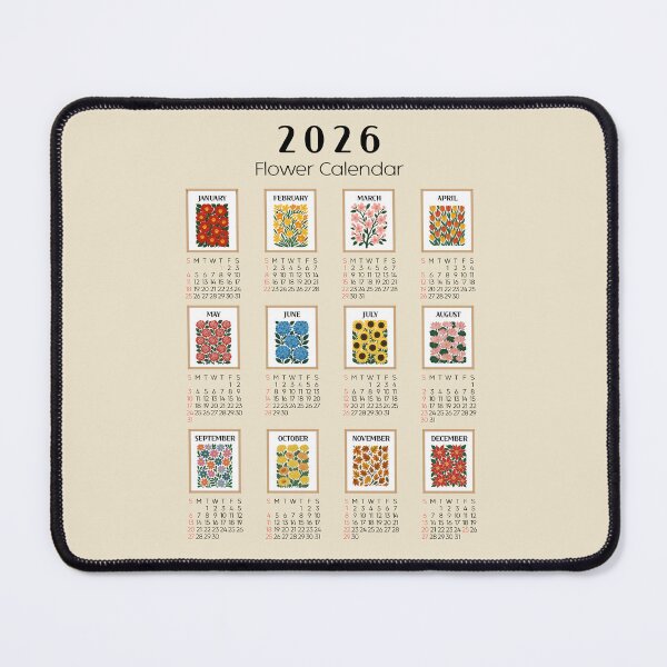 Item preview, 2026 Floral Calendar | Monthly Birth Flowers Illustrated Wall Art designed and sold by JOOKDesign.