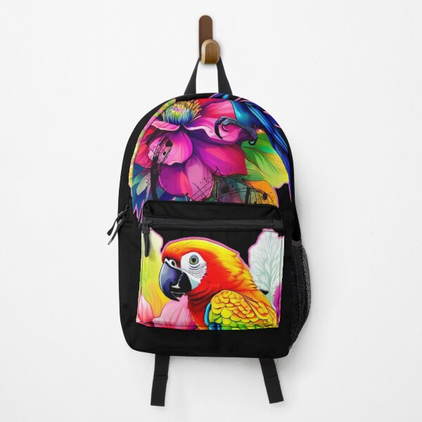 Item preview, Colorful Parrot on Exotic Bloom – Vibrant Tropical Nature Art designed and sold by Naturalite19.