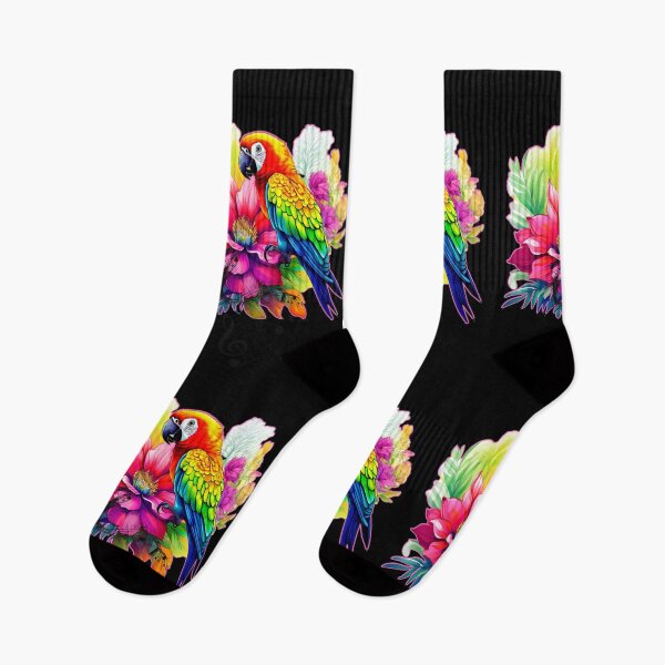 Item preview, Colorful Parrot on Exotic Bloom – Vibrant Tropical Nature Art designed and sold by Naturalite19.