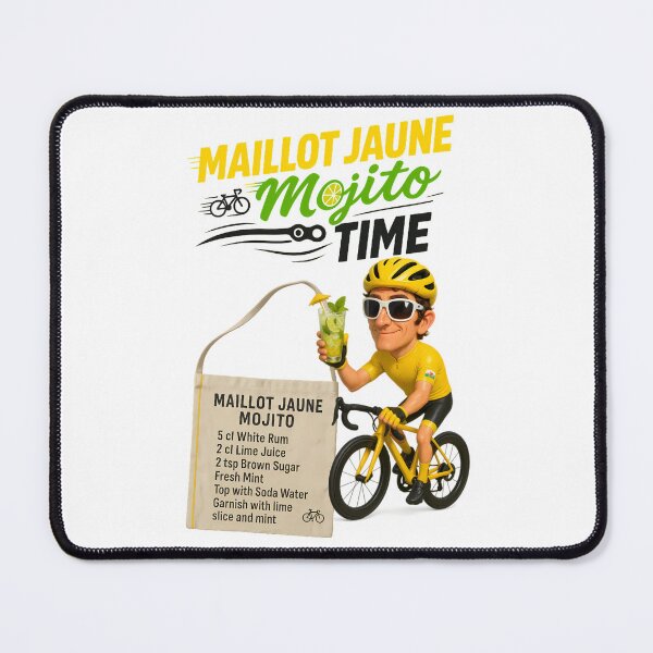 Item preview, Maillot Jaune Mojito Time – Retro cocktail poster with cycling flair designed and sold by malero-design.