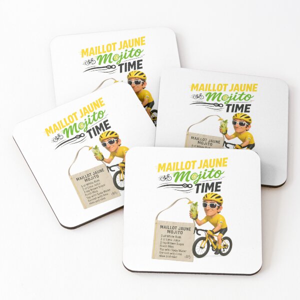 Item preview, Maillot Jaune Mojito Time – Retro cocktail poster with cycling flair designed and sold by malero-design.