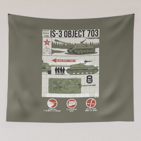 Item preview, IS-3 Heavy Tank Infographic – Hits Right in the Heart of a Tank Fan designed and sold by FAawRay.