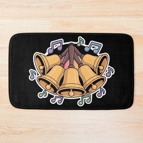 Item preview, Five Golden Handbells with Musical Notes – Cartoon  Design for Choir and Music Lovers designed and sold by VividOrganica.