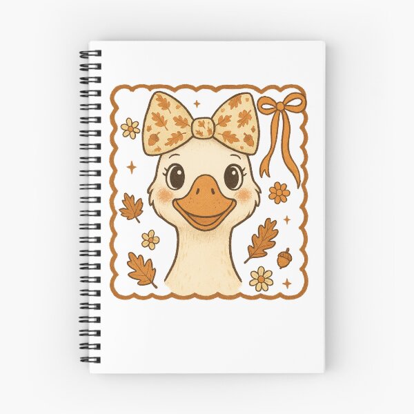 Item preview, vintage Autumn Goose illustration Floral Fall Pumpkin Goose Coquette Bow designed and sold by LuxeGraphix.