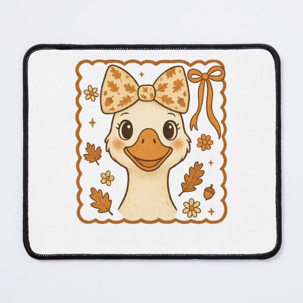 Item preview, vintage Autumn Goose illustration Floral Fall Pumpkin Goose Coquette Bow designed and sold by LuxeGraphix.