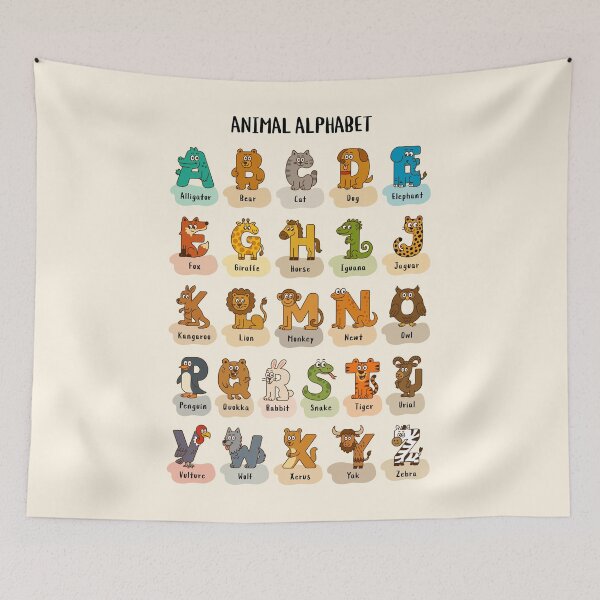 Item preview, Cute Alphabet Animal Poster for Kids | ABC Learning Wall Art designed and sold by JOOKDesign.