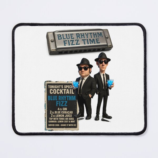Item preview, Blue Rhythm Fizz Time – Retro Cocktail Poster with Blues & Soul Flair designed and sold by malero-design.
