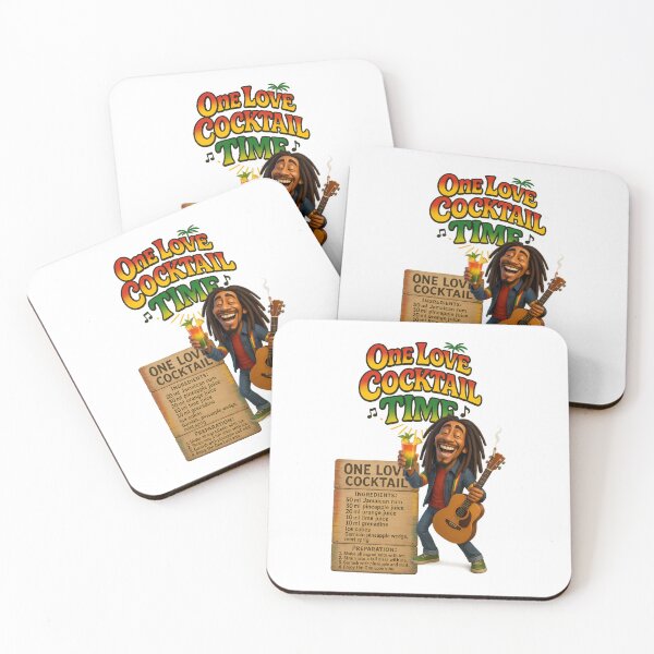 Item preview, One Love Cocktail Time – Retro cocktail poster with reggae flair designed and sold by malero-design.