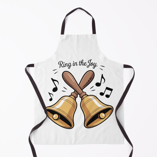 Item preview, Cartoon Crossed Handbells – Gold Musical Bell Illustration with Notes designed and sold by VividOrganica.