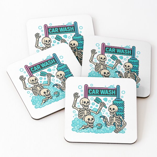 Item preview, Skeletons at the Car Wash – Cute Creepy Halloween Bubbles designed and sold by DailyDrivesct.