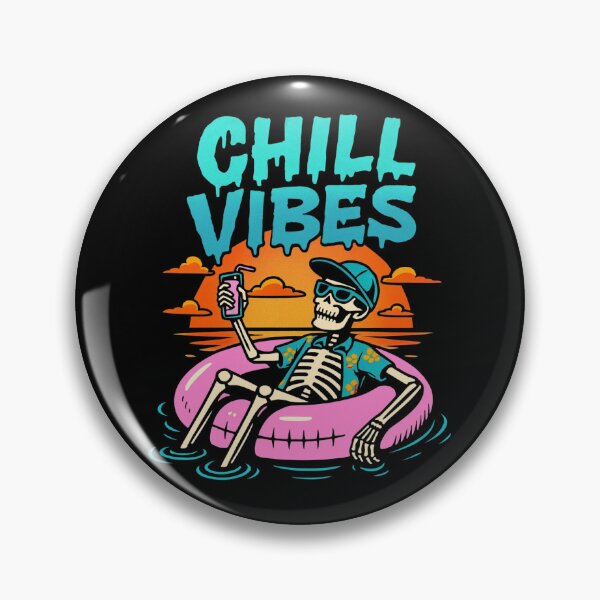 Item preview, Chill Vibes – Skeleton Pool Sunset Art designed and sold by PhilllandArt.