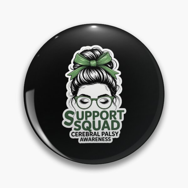 Artikelvorschau, Support Squad Messy Bun Grünes Band Zerebralparese entworfen und verkauft von CookWorldLaughs.