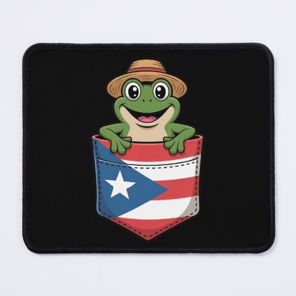 Item preview, Jibaro Coqui Frog Puerto Rico Flag Pocket designed and sold by BHMARTS.