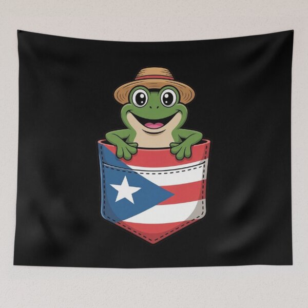 Item preview, Bolsillo de la bandera de Puerto Rico de la rana Jibaro Coqui designed and sold by BHMARTS.