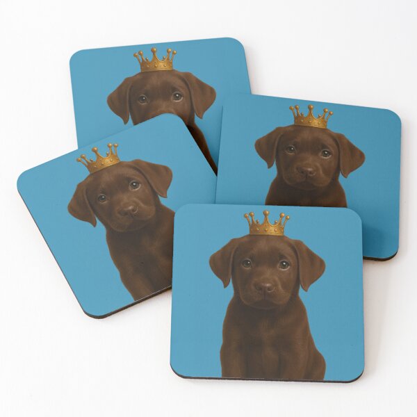 Item preview, Cute Chocolate Labrador Puppy in Gold Crown  designed and sold by Ricaso.