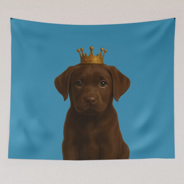 Item preview, Cute Chocolate Labrador Puppy in Gold Crown  designed and sold by Ricaso.