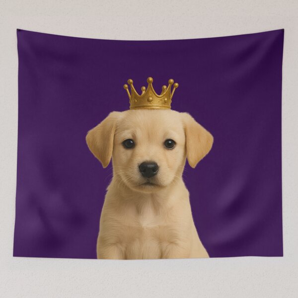 Item preview, Cute Yellow Labrador Puppy in Gold Crown  designed and sold by Ricaso.