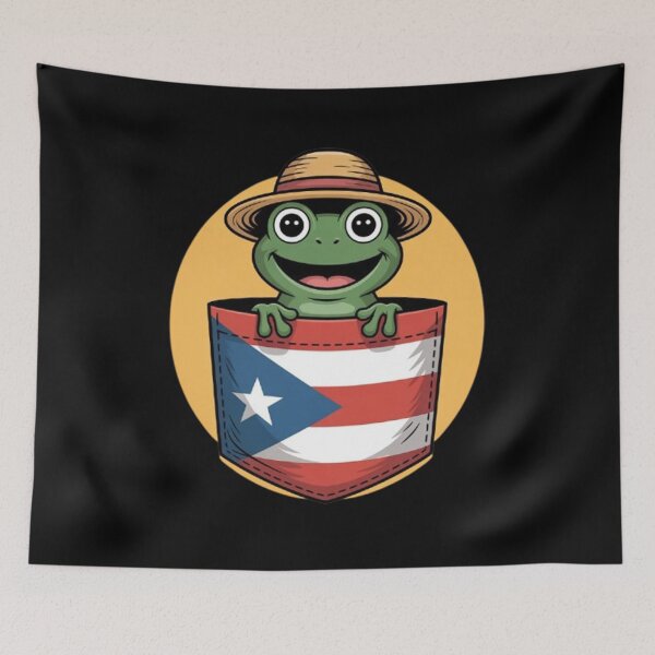 Item preview, Bolsillo de la bandera de Puerto Rico de la rana Jibaro Coqui designed and sold by BHMARTS.