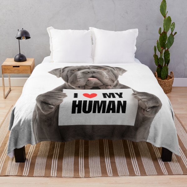 Item preview, Cute Neapolitan Mastiff dog with Signboard I love my Human designed and sold by LazyOwlStore.