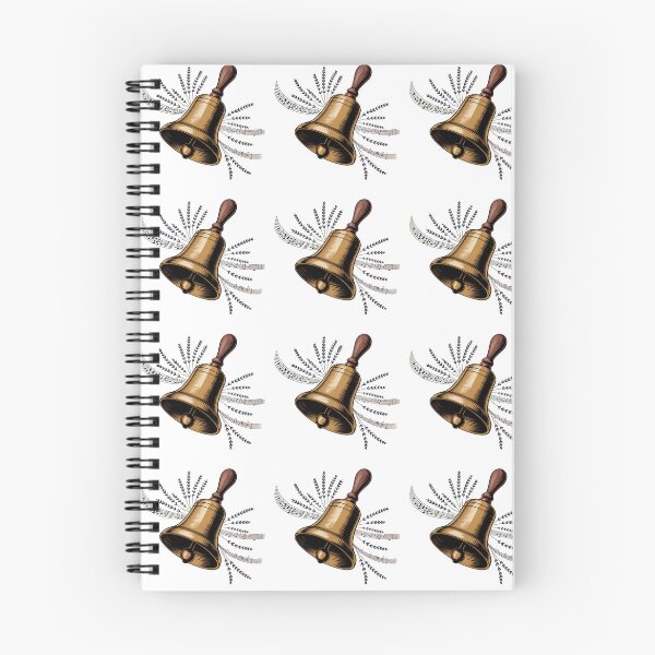 Item preview, Vintage Brass Handbell Illustration – Retro Musical Bell with Lavender and Notes designed and sold by VividOrganica.