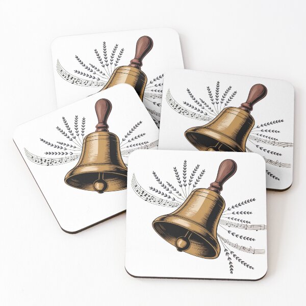 Item preview, Vintage Brass Handbell Illustration – Retro Musical Bell with Lavender and Notes designed and sold by VividOrganica.